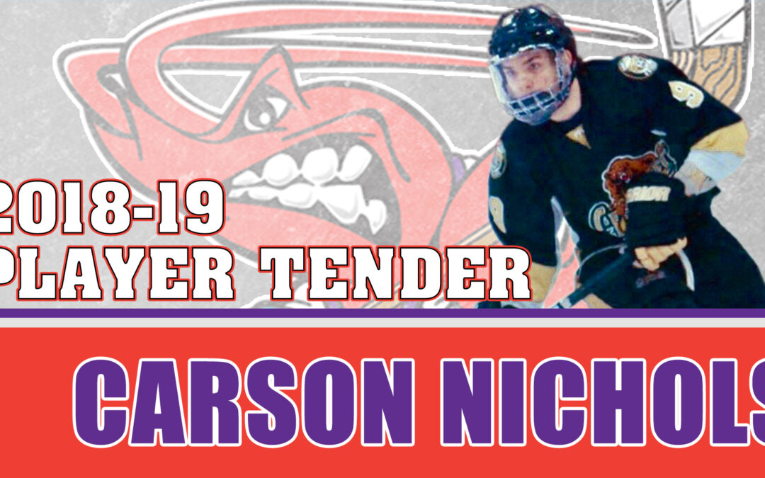 Mudbugs tender Carson Nichols for 2018-19 Season