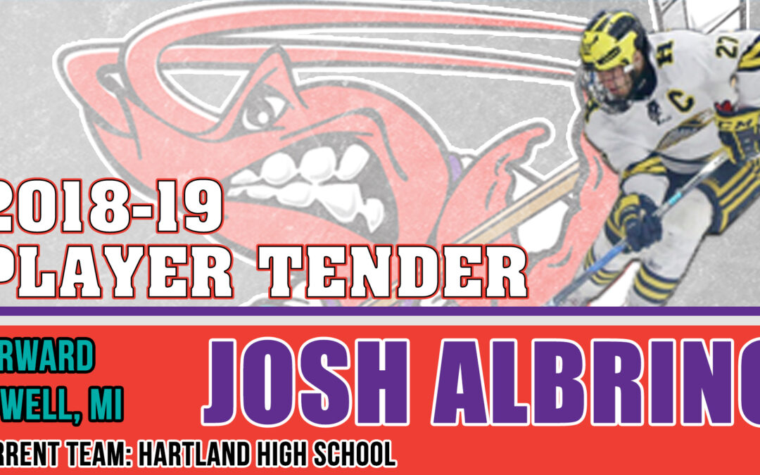 Mudbugs Tender Forward Josh Albring for 2018-19 Season