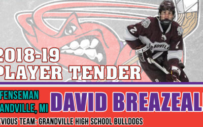 Mudbugs Tender David Breazeale for 2018-19 Season