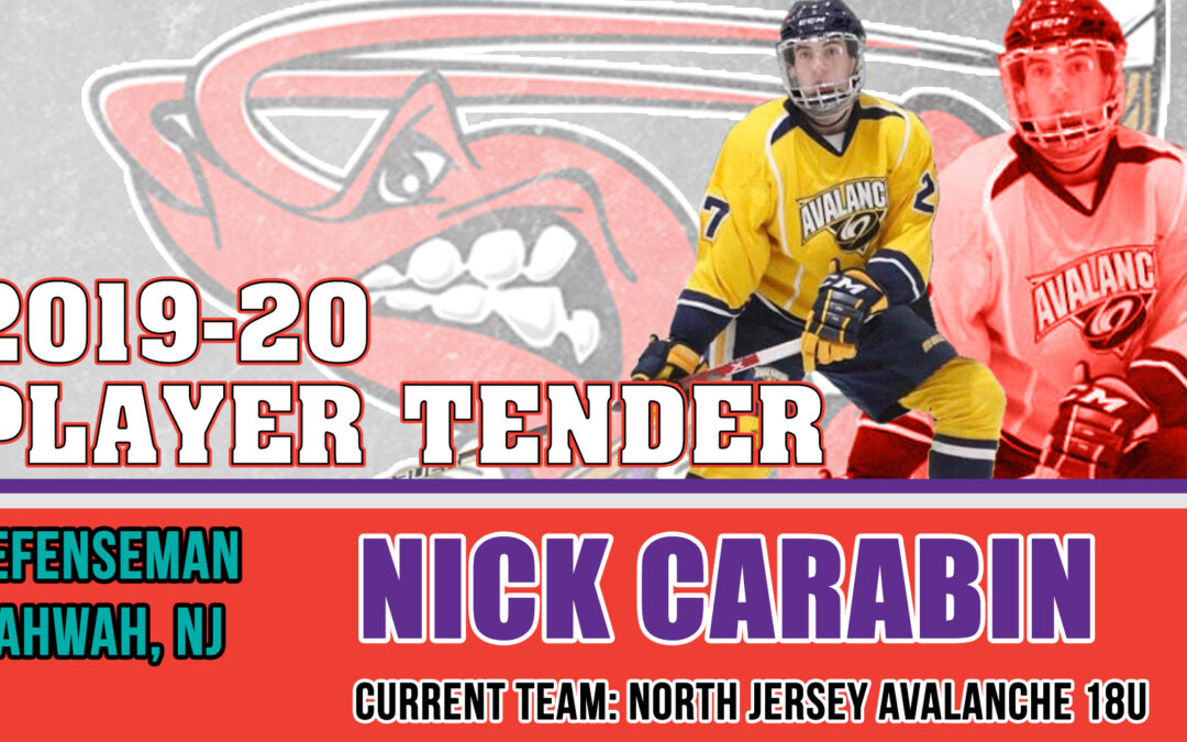 Mudbugs Tender Nick Carabin for 2019-20 Season